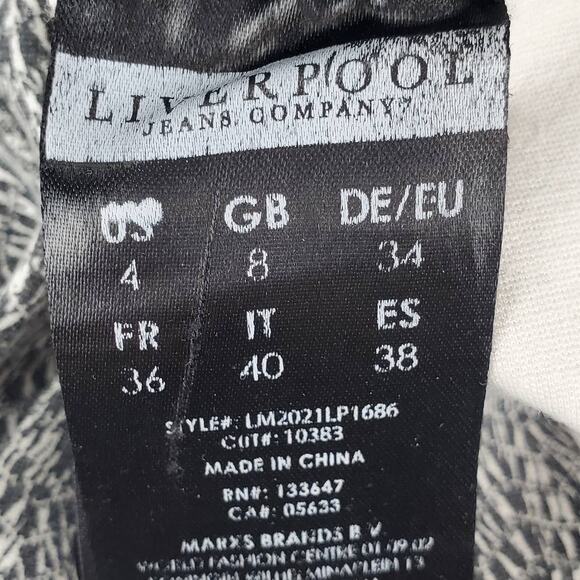 Liverpool Black White Plaid Stretch Leggings 4 Pull on Activewear Casual Pants - Picture 9 of 9